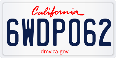 CA license plate 6WDP062