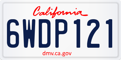 CA license plate 6WDP121