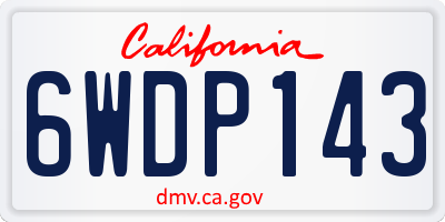 CA license plate 6WDP143
