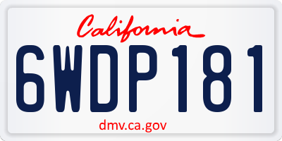 CA license plate 6WDP181