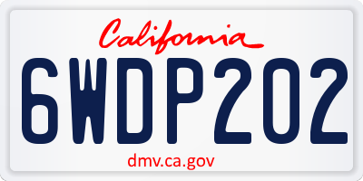 CA license plate 6WDP202
