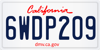 CA license plate 6WDP209