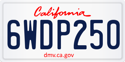 CA license plate 6WDP250