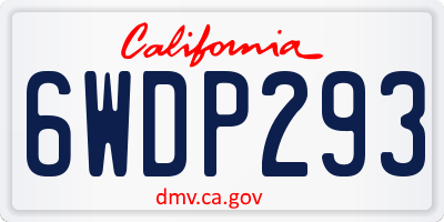 CA license plate 6WDP293