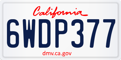 CA license plate 6WDP377