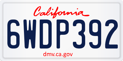 CA license plate 6WDP392