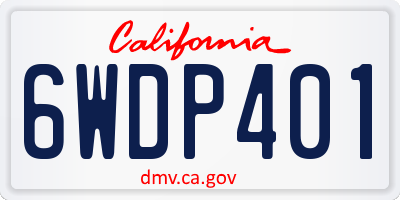 CA license plate 6WDP401