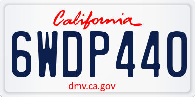 CA license plate 6WDP440