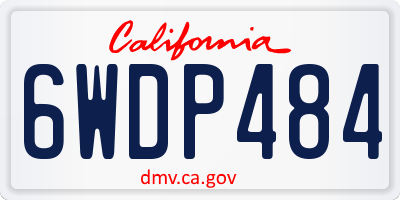 CA license plate 6WDP484