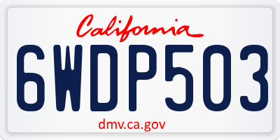 CA license plate 6WDP503