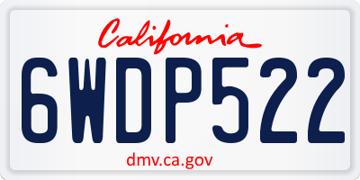 CA license plate 6WDP522