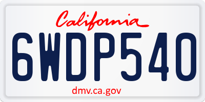 CA license plate 6WDP540