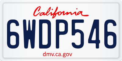 CA license plate 6WDP546