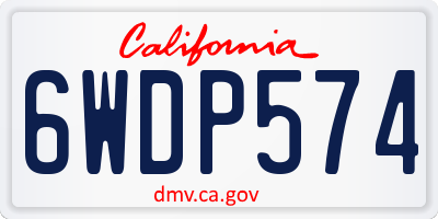 CA license plate 6WDP574
