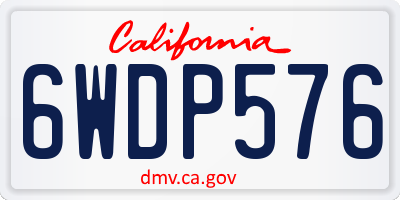 CA license plate 6WDP576