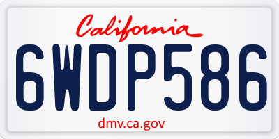 CA license plate 6WDP586