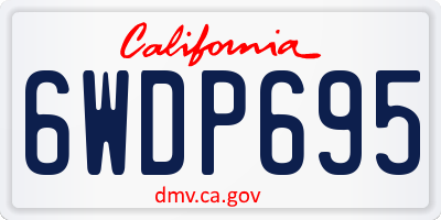 CA license plate 6WDP695