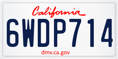 CA license plate 6WDP714