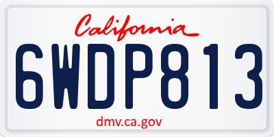 CA license plate 6WDP813