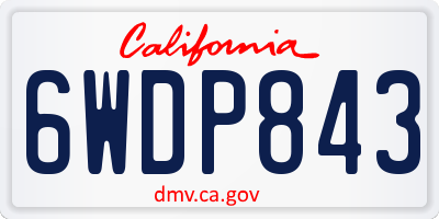 CA license plate 6WDP843