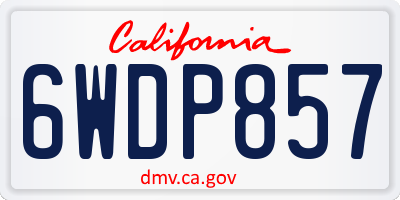 CA license plate 6WDP857