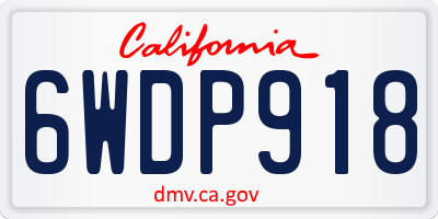 CA license plate 6WDP918