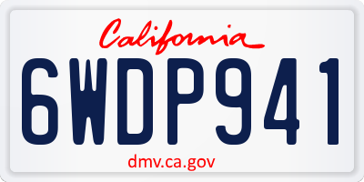 CA license plate 6WDP941