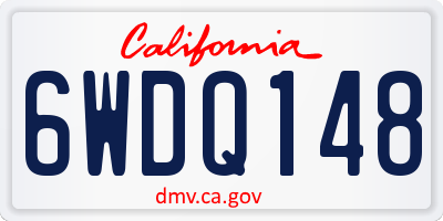 CA license plate 6WDQ148