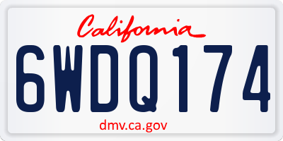 CA license plate 6WDQ174