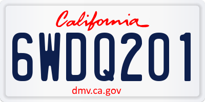 CA license plate 6WDQ201