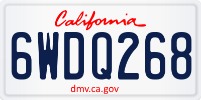 CA license plate 6WDQ268