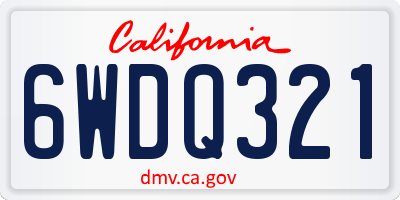 CA license plate 6WDQ321