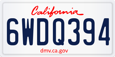 CA license plate 6WDQ394