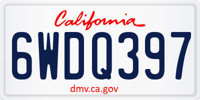 CA license plate 6WDQ397