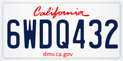 CA license plate 6WDQ432