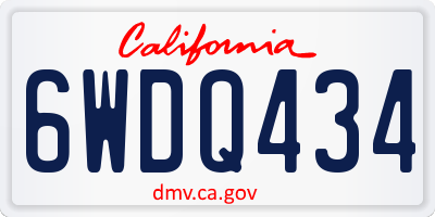 CA license plate 6WDQ434