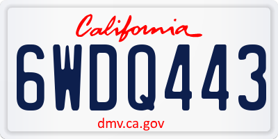 CA license plate 6WDQ443
