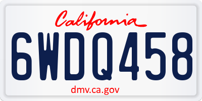 CA license plate 6WDQ458
