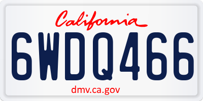 CA license plate 6WDQ466