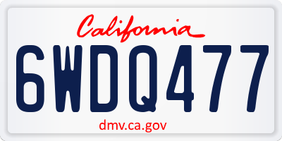 CA license plate 6WDQ477