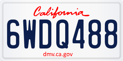 CA license plate 6WDQ488