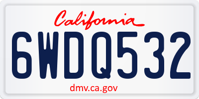 CA license plate 6WDQ532
