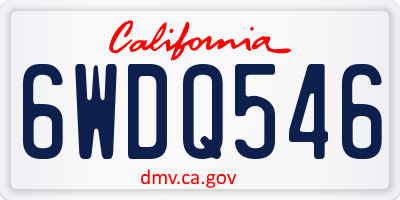 CA license plate 6WDQ546