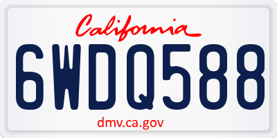 CA license plate 6WDQ588