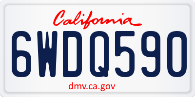 CA license plate 6WDQ590