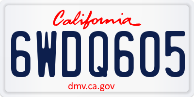CA license plate 6WDQ605