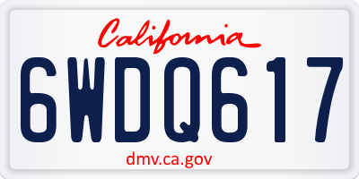 CA license plate 6WDQ617