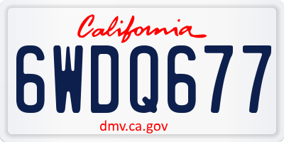 CA license plate 6WDQ677