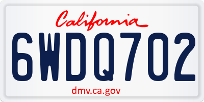 CA license plate 6WDQ702