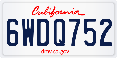 CA license plate 6WDQ752